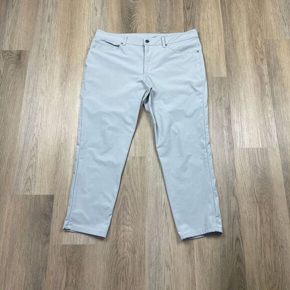 Lululemon ABC Pants Mens 36 Gray Stretch Chino Sim Fit 5 Pockets - Picture 1 of 11